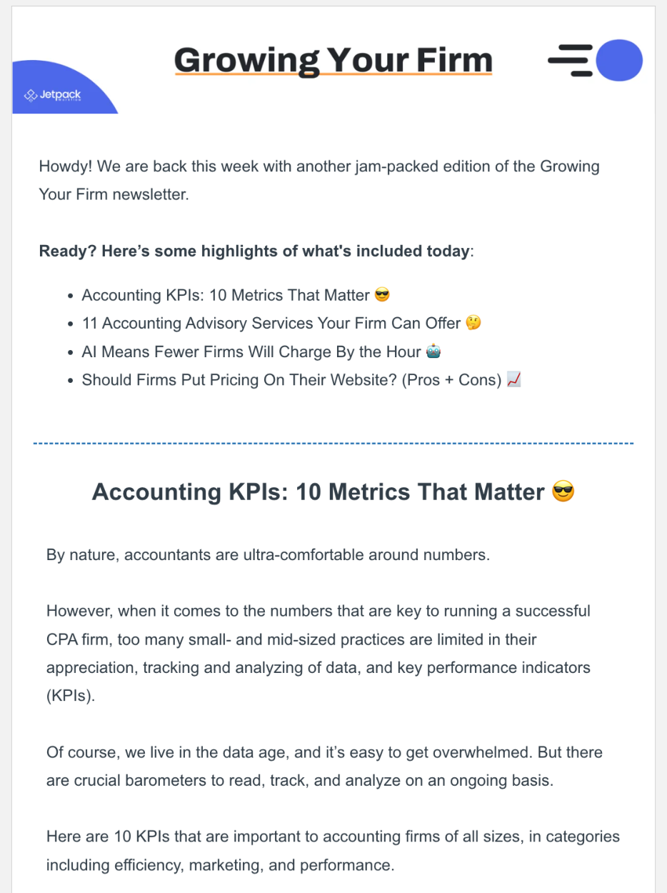 Growing Your Firm Newsletter